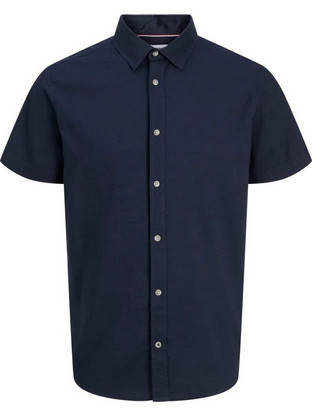 Jack & Jones Pierre Ανδρικό Πουκάμισο Βαμβακερό Κοντομάνικο Κανονική Γραμμή Navy Μπλε 12270087