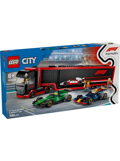 Lego City F1 Truck with RB20 & AMR24 F1 Cars για 8+ Ετών 60445