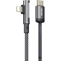 WK WDC-42 Angle 90° Braided USB-C to Lightning Cable 35W 1m Black