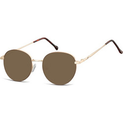 Sunoptic SB-912E51 Ανδρικά Γυαλιά Ηλίου Στρογγυλά Μεταλλικά Χρυσά με Μαύρο Φακό
