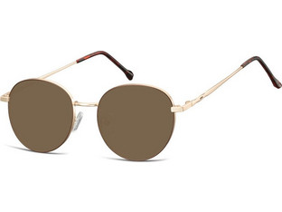 Sunoptic SB-912E51 Ανδρικά Γυαλιά Ηλίου Στρογγυλά Μεταλλικά Χρυσά με Μαύρο Φακό