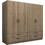 Megapap Τετράφυλλη Ντουλάπα Ρούχων Victoria Καρυδί 200x60x181cm GP100-0087,3