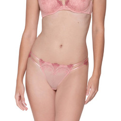 Luna Γυναικείο String με Δαντέλα Ροζ 25220