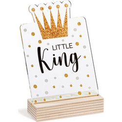 Parisis Μπομπονιέρα Βάπτισης Καδράκι Little King από Plexiglass & Ξύλο 0624401A