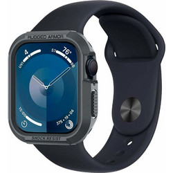 Spigen Rugged Armor Θήκη Σιλικόνης για Apple Watch 4 / 5 / 6 / 7 / 8 / 9 / SE 44 / 45mm Ανθρακί