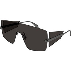 Alexander McQueen AM0460S 001 Γυναικεία Γυαλιά Ηλίου Μάσκα Μεταλλικά Μαύρα με Μαύρο Φακό