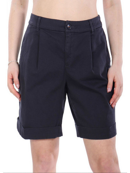 Hugo Boss Γυναικεία Βερμούδα Υφασμάτινη Ψηλόμεση Navy Μπλε 50511957-404