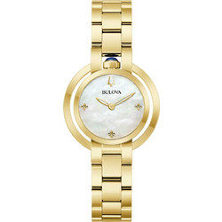 Bulova Γυναικείο Ρολόι με Χρυσό Μεταλλικό Μπρασελέ 97L181