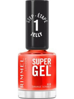 Rimmel Super Gel STEP 1 018 Orange Sorbet Gloss Βερνίκι Νυχιών Μακράς Διαρκείας 12ml