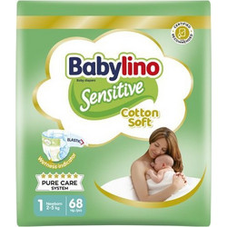 Babylino Sensitive Cotton Soft Πάνες No1 2-5kg 68τμχ