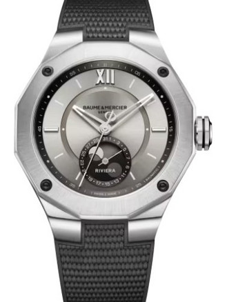 Baume & Mercier Riviera Ανδρικό Ρολόι Αυτόματο με Μαύρο Καουτσούκ Λουράκι M0A10681