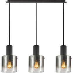 Sunlight SL-GEA-3S Κρεμαστό Φωτιστικό Οροφής Ράγα Τρίφωτο Μαύρο