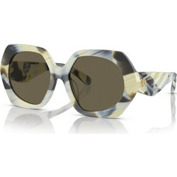 Tory Burch TY7195U 194203 Γυναικεία Γυαλιά Ηλίου Πολυγωνικά Κοκάλινα Λευκό Ταρταρούγα με Καφέ Φακό