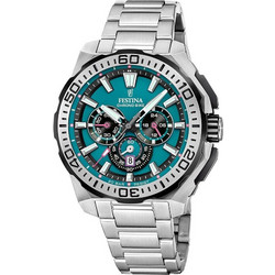 Festina Ανδρικό Ρολόι Χρονογράφος με Ασημί Μεταλλικό Μπρασελέ F20724/6