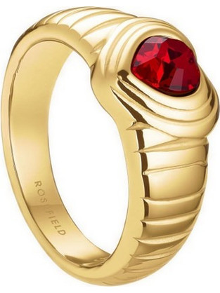 Rosefield Ridged Heart Γυναικείο Δαχτυλίδι Καρδιά από Ατσάλι Επιχρυσωμένο JRRH52G-J999