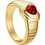 Rosefield Ridged Heart Γυναικείο Δαχτυλίδι Καρδιά από Ατσάλι Επιχρυσωμένο JRRH52G-J999