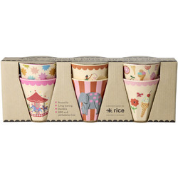 Rice Σετ Ποτήρια Νερού Μελαμίνη Fun Fair Prints 250ml 6τμχ 5708315264555