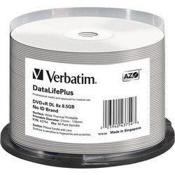 Verbatim 43754 Εγγράψιμα DVD+R 8x Printable 8.5GB Cake Box 50τμχ