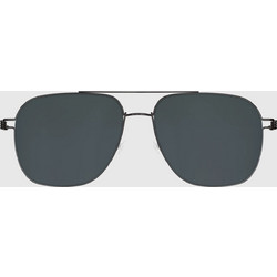 Lindberg 8210 PU9 Ανδρικά Γυαλιά Ηλίου Aviator Μεταλλικά Μαύρα με Μαύρο Φακό