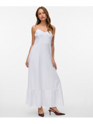 Vero Moda Maxi Καλοκαιρινό Βραδινό Φόρεμα Λευκό 10334569