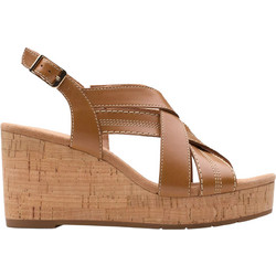 Clarks Sabina Ανατομικές Καλοκαιρινές Γυναικείες Πλατφόρμες Ψηλές Δερμάτινες Ταμπά 26181461