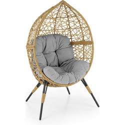 Diommi Oscar Πολυθρόνα Κήπου Rattan Μπεζ 60-21639