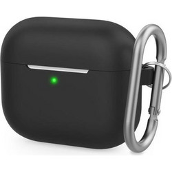 AHAstyle PT148 Premium Θήκη Σιλικόνης με Γάντζο για Apple AirPods 3 Μαύρη