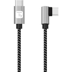 Techly Braided Angle 90° USB-C to USB-C 2m Black 8058956620096
