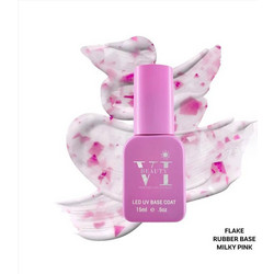 Mixcoco Beauty VI Milky Pink Flake Rubber Base Ημιμόνιμο Βερνίκι Νυχιών 15ml