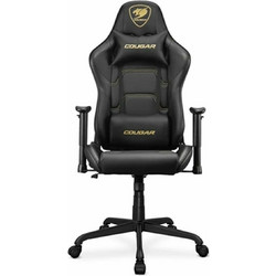 Cougar 3MELIGLB.0001 Καρέκλα Gaming Δερματίνης με Ρυθμιζόμενα Μπράτσα Μαύρη Χρυσή S0464178