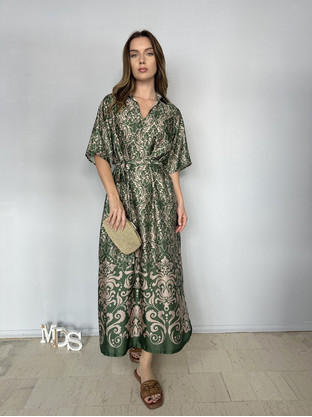 Sugar XXL Midi Καλοκαιρινό Βραδινό Φόρεμα Κυπαρισσί 25161676