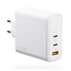 Voltme Revo 140 Φορτιστής χωρίς Καλώδιο με Θύρα USB-A & 2 Θύρες USB-C 140W Quick Charge 3.0 & Power Delivery White