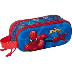 Safta Spider-Man Κασετίνα Βαρελάκι με 2 Θήκες Μπλε Κόκκινη 822565512