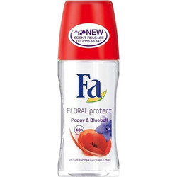 Fa Floral Protect Poppy & Bluebell Γυναικείο Αποσμητικό Roll On 48h 50ml