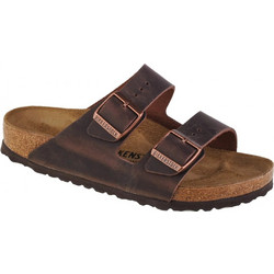 Birkenstock Arizona Δερμάτινα Ανδρικά Σανδάλια Ανατομικά Καφέ 5253