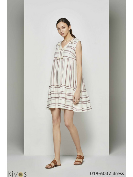 Kivos Fashion Γυναικείο Καφτάνι Παραλίας Κοντό Εκρού 019-6032