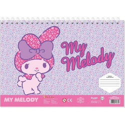Hello Kitty My Melody Pink Μπλοκ Ζωγραφικής A4 40 Φύλλων με Αυτοκόλλητα 490141