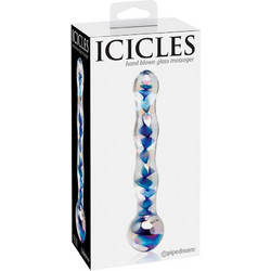 Pipedream Icicles No 8 Glass Πρωκτικό Dildo Μπλε PD2908-00