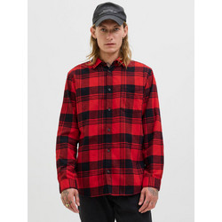 Jack & Jones Ανδρικό Πουκάμισο Βαμβακερό Καρό Μακρυμάνικο Κανονική Γραμμή Κόκκινο 12279259