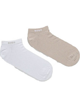 Hugo Boss Ανδρικές Κάλτσες Κοντές Μπεζ Λευκές 2Pack 50467730-270