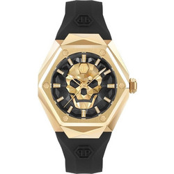 Philipp Plein Skull Spikes Γυναικείο Ρολόι με Μαύρο Καουτσούκ Λουράκι PWADA0224