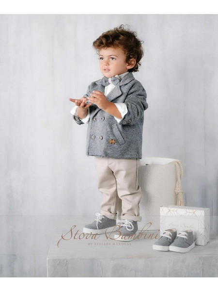 Stova Bambini Βαπτιστικό Κοστούμι με Παντελόνι Πουκάμισο Σακάκι & Γιλέκο 8τμχ AW26B3