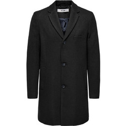 Only & Sons Ανδρικό Παλτό Μακρύ Υφασμάτινο Μαύρο 22036067