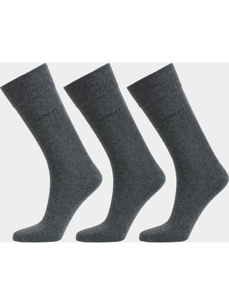 Gant Ανδρικές Κάλτσες Ψηλές Ανθρακί 3Pack 3G9960256-090