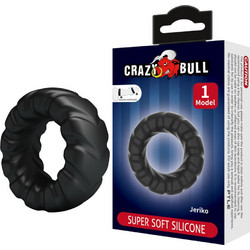 Crazy Bull Jeriko Silicone Ring Ελαστικό Δαχτυλίδι Πέους Σιλικόνης Μαύρο