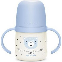 Suavinex Night & Day Μπουκάλι Εκπαιδευτικό με Λαβές Wild Blue 150ml