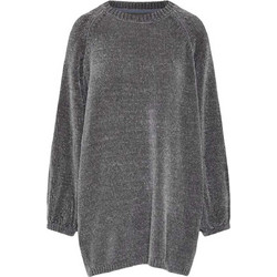 Funky Buddha Mini Καθημερινό Φόρεμα Πλεκτό Ασημί FBL012-101-13