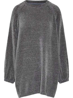 Funky Buddha Mini Καθημερινό Φόρεμα Πλεκτό Ασημί FBL012-101-13