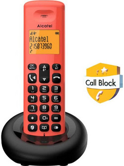 Alcatel E260 EWE Ασύρματο Τηλέφωνο με Ανοιχτή Ακρόαση Κόκκινο