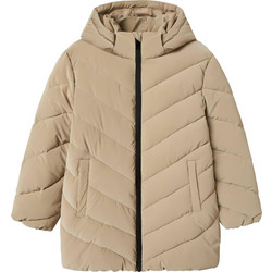 Name It Παιδικό Μπουφάν Χειμωνιάτικο Puffer Αντιανεμικό Μπεζ 13244327-SILVERMINK